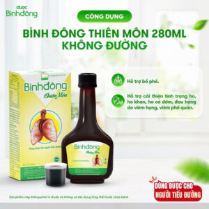 BÌNH ĐÔNG THIÊN MÔN - Dược Bình Đông (chai 280ml) - KHÔNG ĐƯỜNG