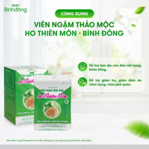 Viên ngậm thảo mộc ho Thiên Môn - Dược Bình Đông (Hộp 10 vỉ)