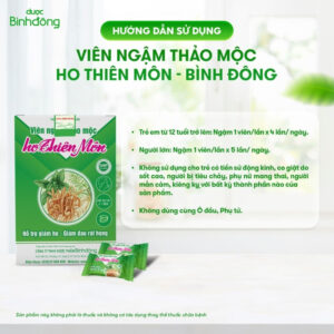 Viên ngậm thảo mộc ho Thiên Môn – Dược Bình Đông (Hộp 50 viên)