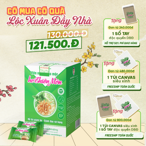 Viên ngậm thảo mộc ho Thiên Môn – Dược Bình Đông (Hộp 50 viên)