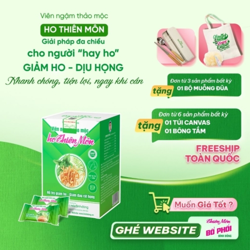 Viên ngậm thảo mộc ho Thiên Môn – Dược Bình Đông (Hộp 50 viên)